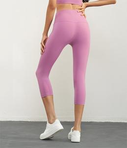 <span class=keywords><strong>Mallas</strong></span> Capri de cintura alta sin costura frontal para <span class=keywords><strong>mujer</strong></span>, <span class=keywords><strong>mallas</strong></span> de entrenamiento para yoga y gimnasio - Product Image 2