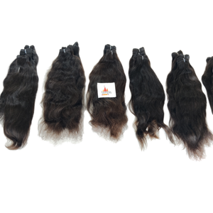 Extensiones de Cabello Humano Remy Ondulado Negro 100% Natural, Ondas Indias, de Una Sola Capa, al por Mayor - Product Image 1