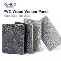 Panel Dinding Tahan Air dan Api Tekstur Gelombang Arang Bambu, Cladding Dekoratif Modern untuk Ruang Tamu, TV, Tangga, Kamar Mandi