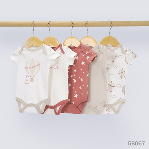 Conjunto de Ropa de 5 Piezas para Bebé Niña, 100% Algodón, Mono Moderno para Primavera - Product Image 1