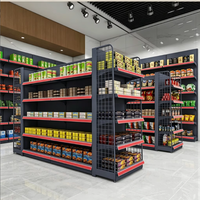 Étagère de supermarché en métal, simple face, durable, protection contre la corrosion, économique, pour les magasins de détail et les épiceries