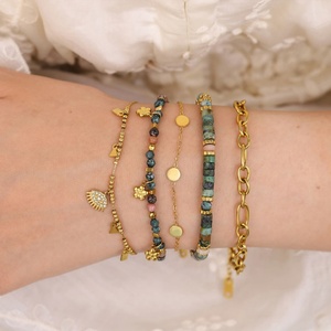 Anti Tarnish Dainty Fine Custom Stainless Steel 14k 18k <b>Gold</b> Plated Fashion <b>Bracelet</b> & Bangle <b>Bracelet</b> <b>for</b> Men <b>Women</b> - Product Image 2