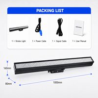 Barre lumineuse LED RGB 1296PCS*5050, lumière stroboscopique linéairement dimmable, télécommande RDM, contrôle DMX512, haute puissance, IP20, éclairage de scène