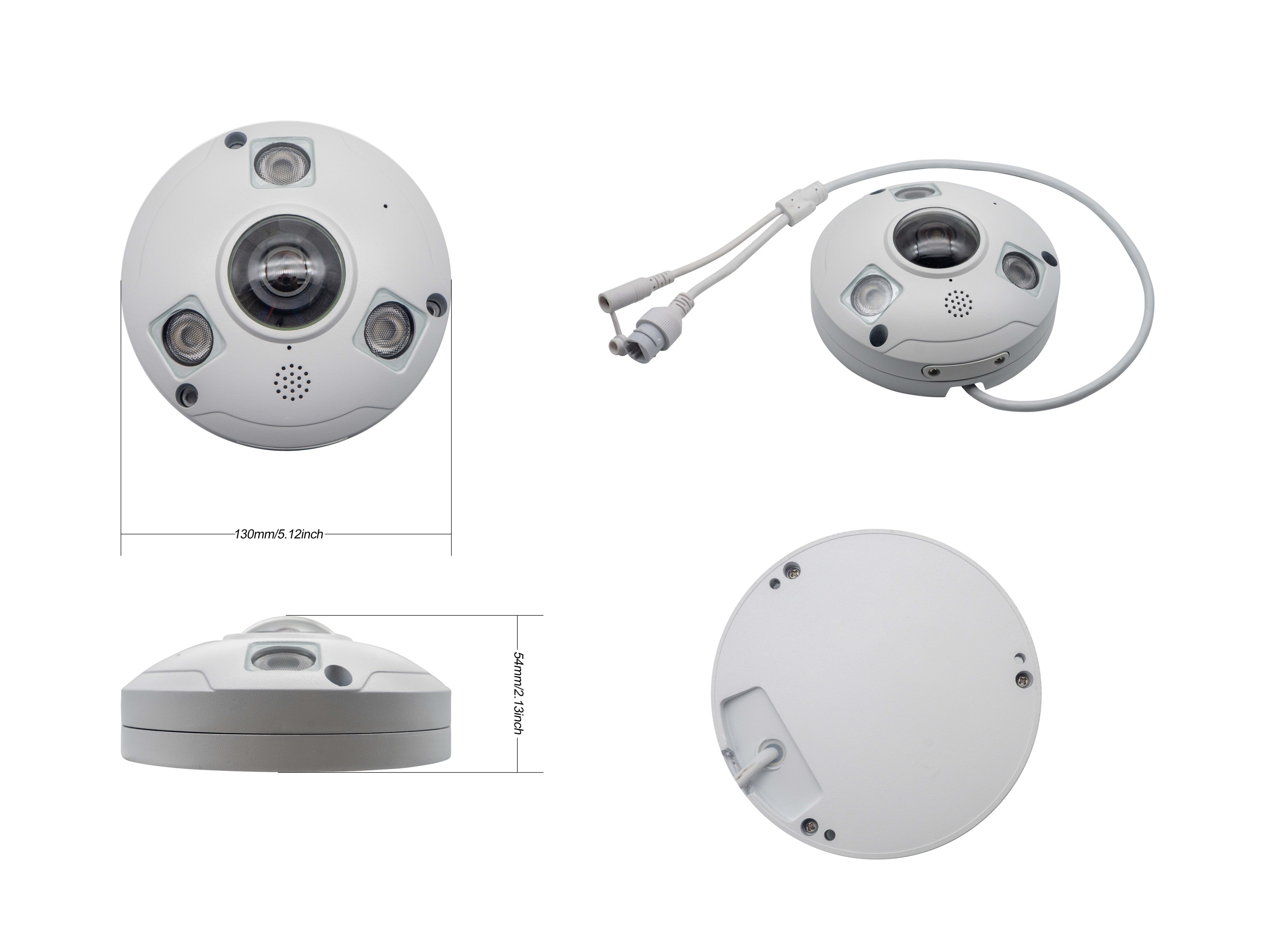 Industrial 5MP Metallic Fisheye IP Camera - 360° Wide-Angle Panoramic View · image 5
