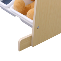 Organisateur de jouets en bois, organisateur de rangement pour jouets avec 9 bacs en plastique, solution de rangement à 3 niveaux