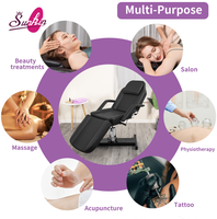 Fauteuil de massage professionnel en acier inoxydable au design moderne, 3 moteurs, réglable, portable, lit de salon, fonction d'inclinaison à 180 degrés
