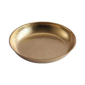 Assiette ronde martelée en acier inoxydable 304, dorée et argentée, pour service de steak et de plats de fête - Product Image 4