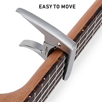 Ukulele Capo for Soprano, Concert, Tenor, Baritone Ukulele, Single Hand Use Uke Capo, Silver