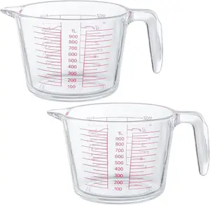 ग्लास मापने वाले कप डिशवॉशर सुरक्षित स्पष्ट ग्लास कप डिशवॉशर माइक्रोवेव सुरक्षित आवश्यक घरेलू रसोई तरल माप उपकरण
