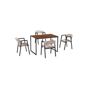 अच्छा डिजाइन आधुनिक घर फर्नीचर डाइनिंग टेबल सेट रसोई भोजन कक्ष DS-811 के लिए कपड़े कुशन सीटों के साथ सेट