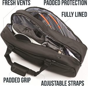 Sac de raquette de tennis personnalisé pour femmes et hommes, capacité importante pour raquettes de tennis, de racquetball, de pickleball et autres équipements. - Product Image 3