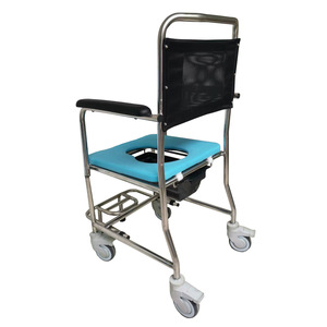 Multifunctional <b>Commode</b> <b>Chair</b> Stainless Steel With Wheels Toilet <b>Chair</b> For Elderly Bathroom Use - Product Image 3