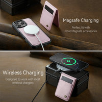 Étui en cuir à rabat magnétique CaseMe pour 16 Pro Max, portefeuille sans fil RFID, design professionnel, antichoc, étui pour cartes de crédit