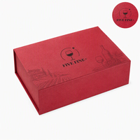 Boîte d'emballage rigide pour bouteille de vin avec logo personnalisé, fermeture magnétique, insert en mousse EVA pour 1 bouteille et 2 verres, vin rouge, champagne