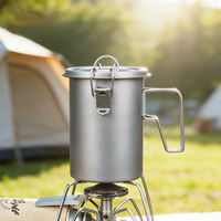 Cuisinière à riz à vapeur en titane pur, légère et portable, grande capacité, multifonctionnelle pour le camping, la randonnée, les pique-niques en plein air