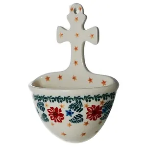 Ceramic Jesus holy water font