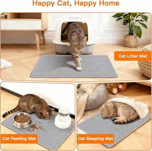 Tapis pour litière pour chats, double couche, nid d'abeilles, tapis de récupération de litière pour chats, imperméable, anti-<span class=keywords><strong>urine</strong></span>, antidérapant, facile à nettoyer - Product Image 4