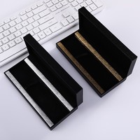 En stock, étui à stylos rectangulaire avec logo OEM, organiseur de bureau, emballage cadeau en papier pliable, boîte de rangement pour stylos