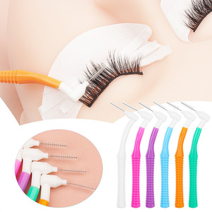 Bán buôn dùng một lần hình chữ L nhỏ Nylon nhựa xử lý Mascara bàn chải kẽ răng Làm sạch chỉnh nha răng vẻ đẹp trang điểm - Product Image 2