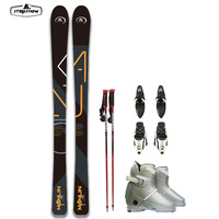 Ensemble de raquettes à neige et équipement de ski double board, résistant à l'usure, élastique, pour neige sauvage, avec noyau en peuplier blanc pur