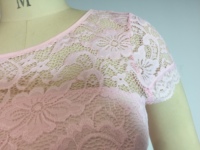 Gaun Bordir Wanita, Baju Pesta Wanita Renda Midi Elegan Lengan Pendek, Baju Bordir Leher Bulat, Bunga Solid Hollow Out, Pakaian Kasual Wanita