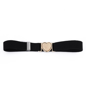 REWIN 1.5 "25MM Stripe Ceinture élastique tissée Ceintures élastiques pour enfants avec boucle en forme de cœur doré - Product Image 3