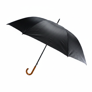 Auto Open 50.5" Wooden J Handle <b>Umbrella</b> with 190t Silk Fabric Three-Folding Design Semi-Automatic Control 48PCS/CS - Product Image 2