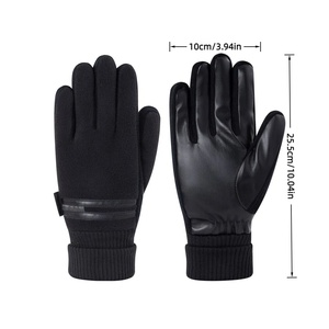 Gants en cuir souple de qualité supérieure pour hommes, élégants, chauds, en polaire pour l'extérieur, pour l'hiver - Product Image 2