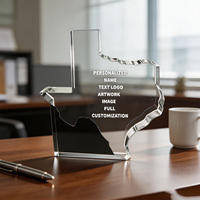 Neelpure 186318 - Placa de Cristal con Mapa de Texas, Diseño Creativo Único, para Oficina, Regalos Empresariales