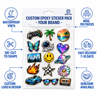 Lot de feuilles d'autocollants décoratifs en gel époxy de haute qualité pour coques de téléphone, formats A4, A5, A6 – Pack d'autocollants en résine époxy 3D bombés personnalisés