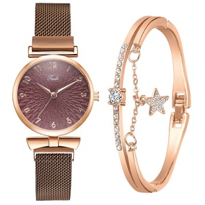 2 Piece <strong>Gold</strong> Plated Bracelet Fashion <strong>Watch</strong> Jewelry <strong>Set</strong> <strong>Rose</strong> <strong>Gold</strong> Ladies Luxurious Diamond Stainless Steel Strap Quartz <strong>Watch</strong> <strong>Set</strong> - Product Image 4