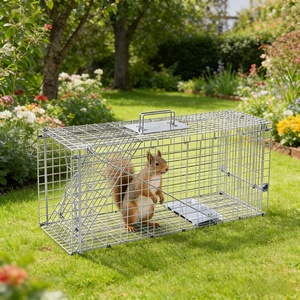 Piège à écureuils pliable robuste avec pédale sensible et sans éclats pour une capture sûre et efficace des animaux dans les jardins - Product Image 1