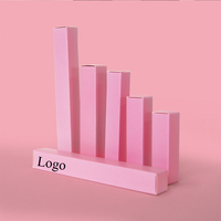 Boîte d'emballage de luxe rectangulaire rose pour mini gloss à lèvres, avec logo personnalisé, pour cosmétiques classiques, pinceaux et tubes de gloss.