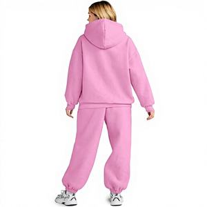 Ensemble de survêtement décontracté pour femme, grande taille, de haute qualité, personnalisé, sweat-shirt à capuche court, pantalon de jogging, survêtement à capuche - Product Image 1