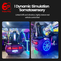 Simulateur de course dynamique à monnayeur et accepteur de billets, machine d'arcade somatosensorielle 2 places avec pédales réglables pour centre commercial