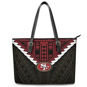 MOQ 1PC Custom Handbags Purses Rugby San Francisco 49ers Casual Leather Shoulder Bag Ladies leather handbags with logo For Women