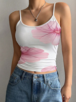 Top Corto de Tirantes Finos con Estampado Sexy Estilo Y2K para Mujer, Ropa de Calle, Top Ajustado para Discoteca, Estilo Chica Sensual