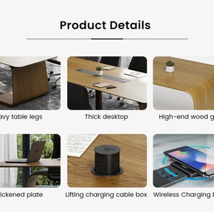 Luxury Modern Large Board Room Conference <b>Table</b> and Chairs Set 10-Person Meeting Room for Office for Company - Product Image 2