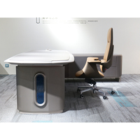 Table de PDG Boss moderne de qualité supérieure gris foncé mat avec bureau modulaire en MDF de luxe pour CBD