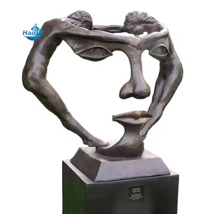 <span class=keywords><strong>Sculpture</strong></span> d'art personnalisée en métal de grande taille, <span class=keywords><strong>visage</strong></span> humain, paysage, statue abstraite en bronze, <span class=keywords><strong>visage</strong></span> de <span class=keywords><strong>couple</strong></span> amoureux, baiser métallique - Product Image 3