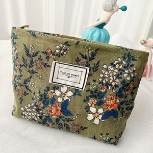 <b>Cosmetic</b> <b>Bags</b> for Women Small Makeup <b>Bag</b> for Purse Corduroy Makeup with Metal Zipper - Product Image 5