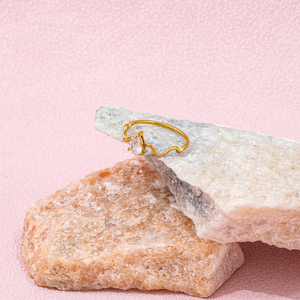 Gioielli Joolim Anelli per Donne in Acciaio Inossidabile Placcato Oro 18K con Zirconia a Goccia e Linee Ondulate Lucide - Product Image 6