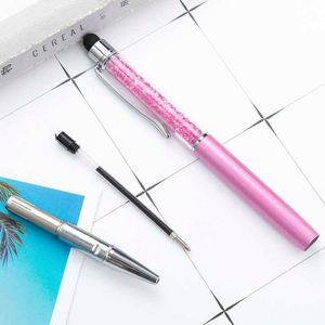 Wholesale Novelty Personalized <b>Stylus</b> Diamond Crystal Pen With Custom Logo Stone Inside Metal Twisted Touch Ball Point Ballpoint - Product Image 5