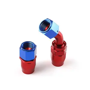 High Performance AN 06 Fitting AN06 Aluminum Fittings 45 Degree Oil Swivel Oil/Fuel Fitting