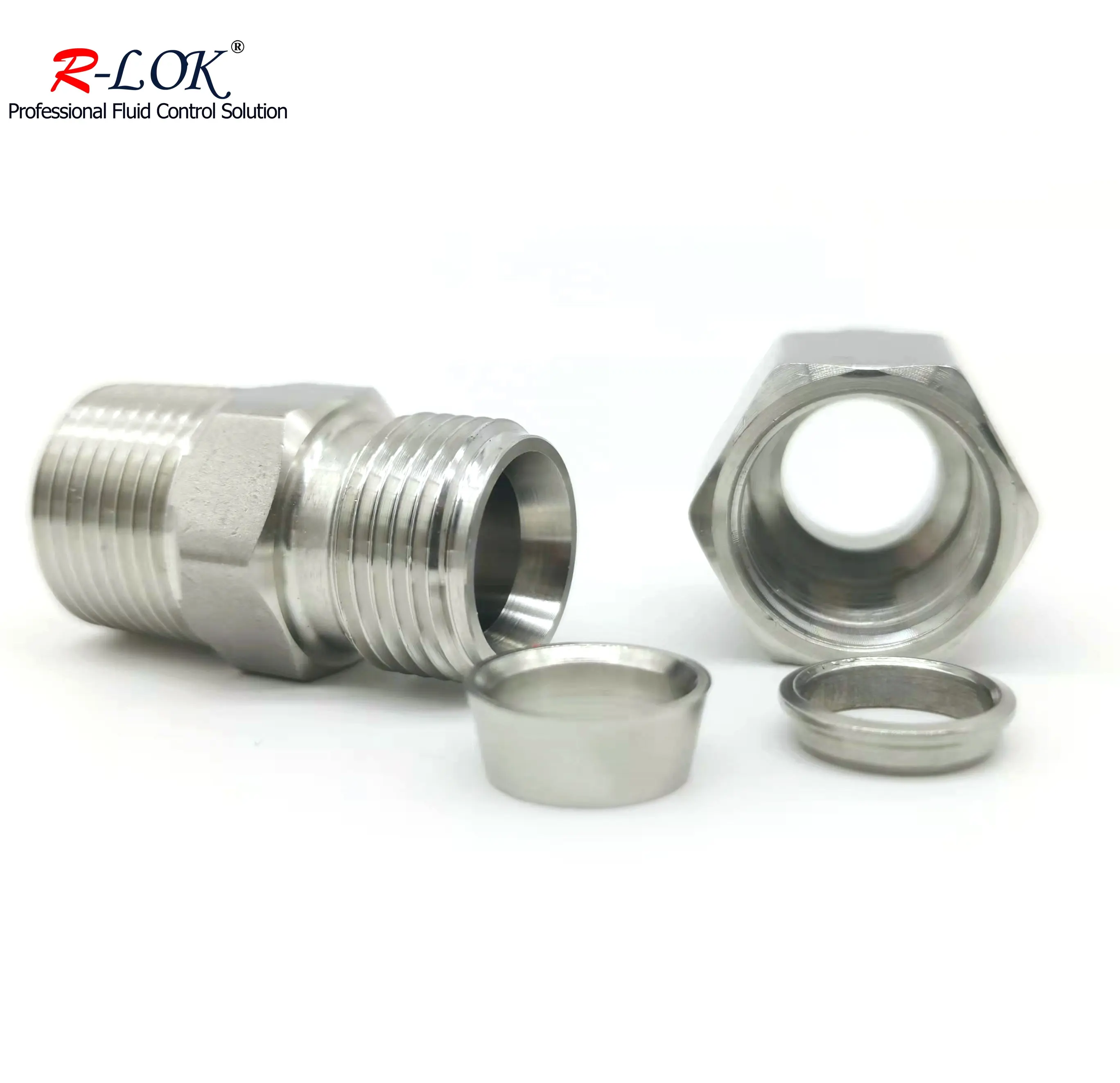 Tabung KOMPRESI Pria Fitting Adaptor Pipa Fitting Hidrolik Baja Nirkarat SS316 Konektor Pria Ferrule Ganda