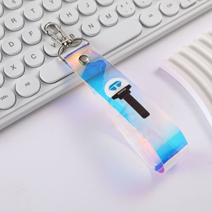 High Quality Hot Sale rainbow Lanyard Wholesale Design Custom Kpop Holographic Name Lanyard Keychain