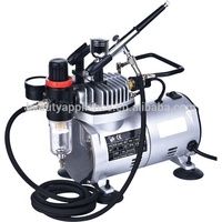 Kit de pistolet aérographe portable à double action, alimentation par gravité, compresseur à piston unique, moteur sans huile, refroidissement par air, pour la peinture de modèles