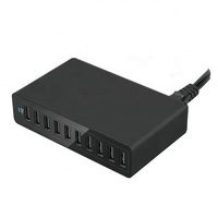 Cargador de teléfono multifunción de alta venta, 60W 5V/12A, para teléfonos móviles, tabletas, multipuerto, de alta potencia, con 10 puertos USB, adaptador de corriente.