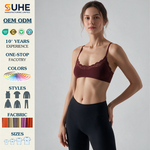 Sujetador Deportivo Sin Costuras para Mujer SUHE, Cuello Redondo, Tirantes Finos, Soporte Ligero, Transpirable, Bralette de Yoga, Color Sólido - Product Image 2
