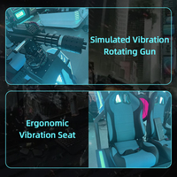 Simulateur de tir interactif VR 9D : Expérience de tir au pistolet VR, équipement de simulation Gatling Master